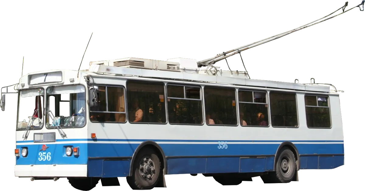 trolleybus isolated, transparent background, detailed vehicle png